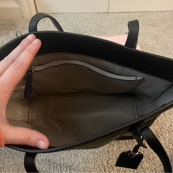 Kate Spade Black Leather Tote Handbag with Dust Bag EUC - Picture 5 of 12